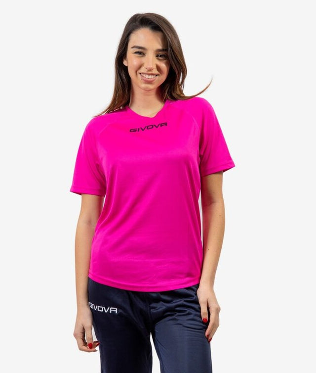 Krátke tričko SHIRT GIVOVA ONE MICROFORATA fuchsiová