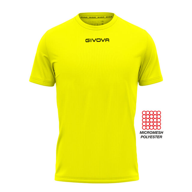 Krátke tričko SHIRT GIVOVA ONE MICROFORATA fluo žltá