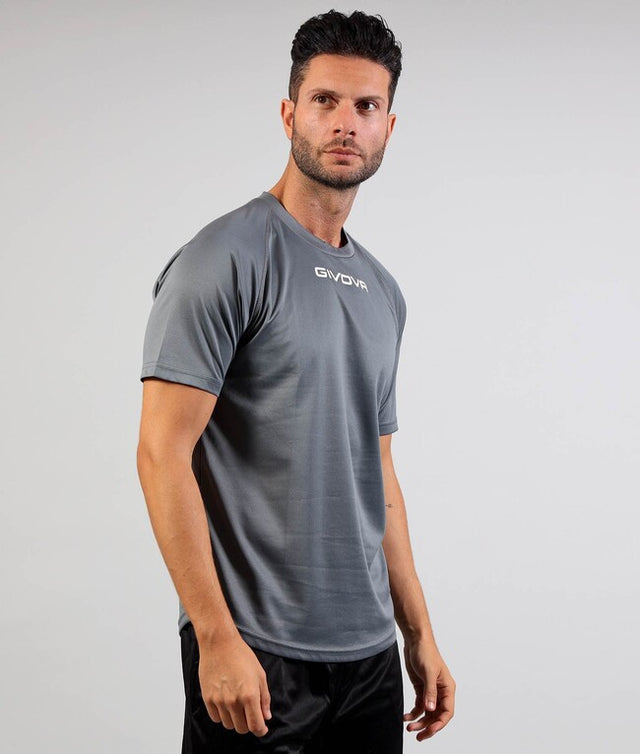 Krátke tričko SHIRT GIVOVA ONE MICROFORATA tmavo sivá