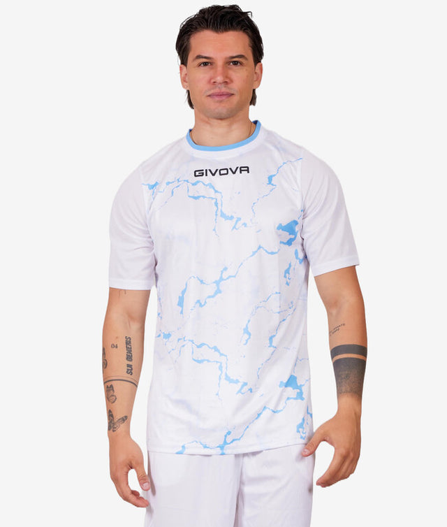 Dres SHIRT GRAFITE biela-svetlomodrá
