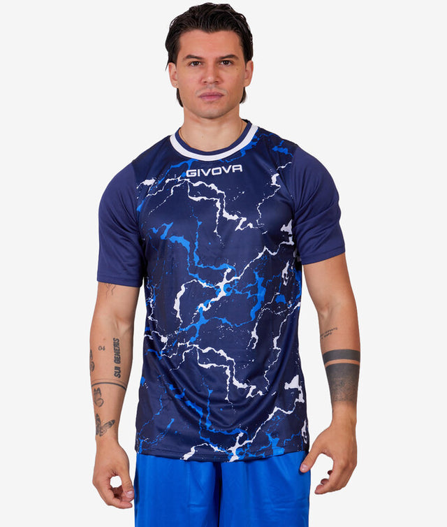 Dres SHIRT GRAFITE modrá-biela