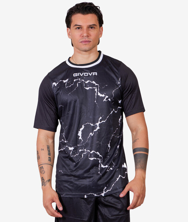 SHIRT GRAFITE INTERLOCK NERO/BIANCO