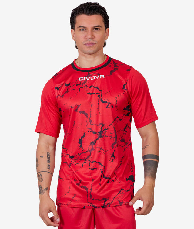 Dres SHIRT GRAFITE červená-čierna