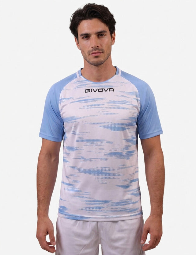 Dres SHIRT PIXEL biela-svetlomodrá