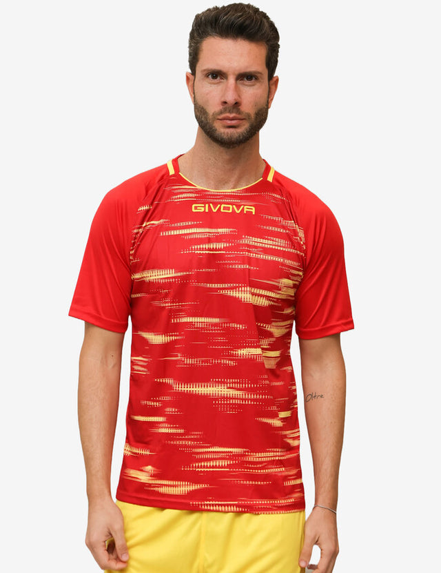 Dres SHIRT PIXEL červená-žltá