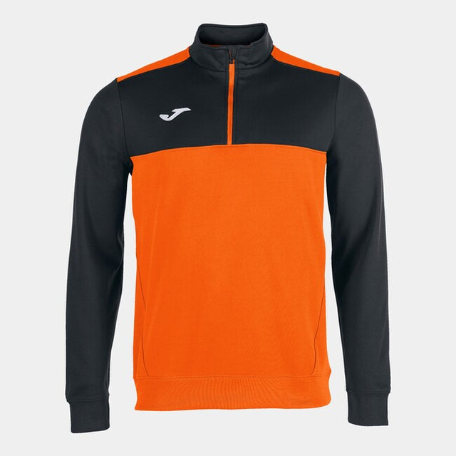 Mikina SWEATSHIRT 1/2 ZIPPER WINNER oranžová čierna