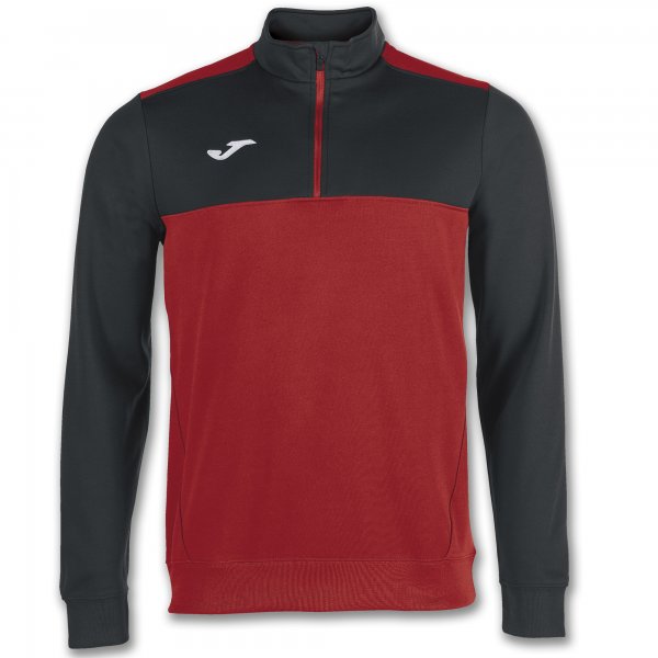 Mikina SWEATSHIRT 1/2 ZIPPER WINNER červená čierna