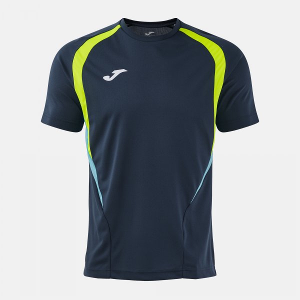 Tričko T-CHAMPIONSHIP SHORT SLEEVE T-SHIRT tmavá námornícka modrá fluo žltá