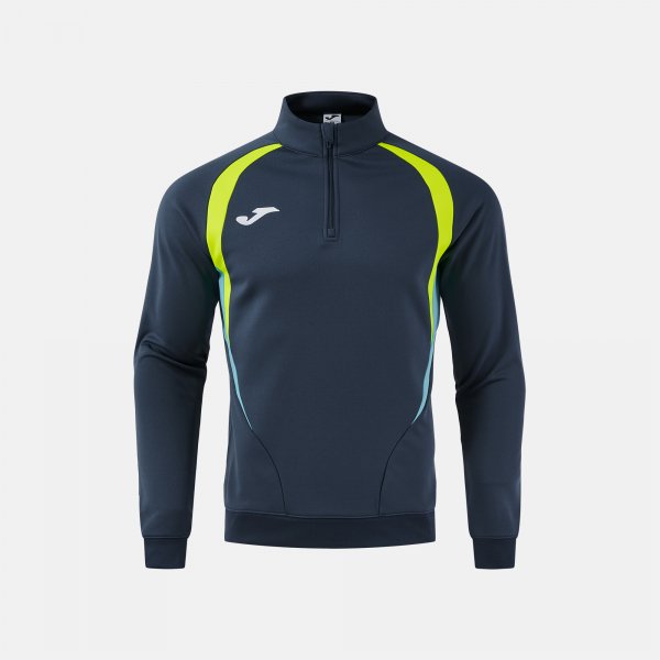 Mikina T-CHAMPIONSHIP SWEATSHIRT tmavá námornícka modrá fluo žltá