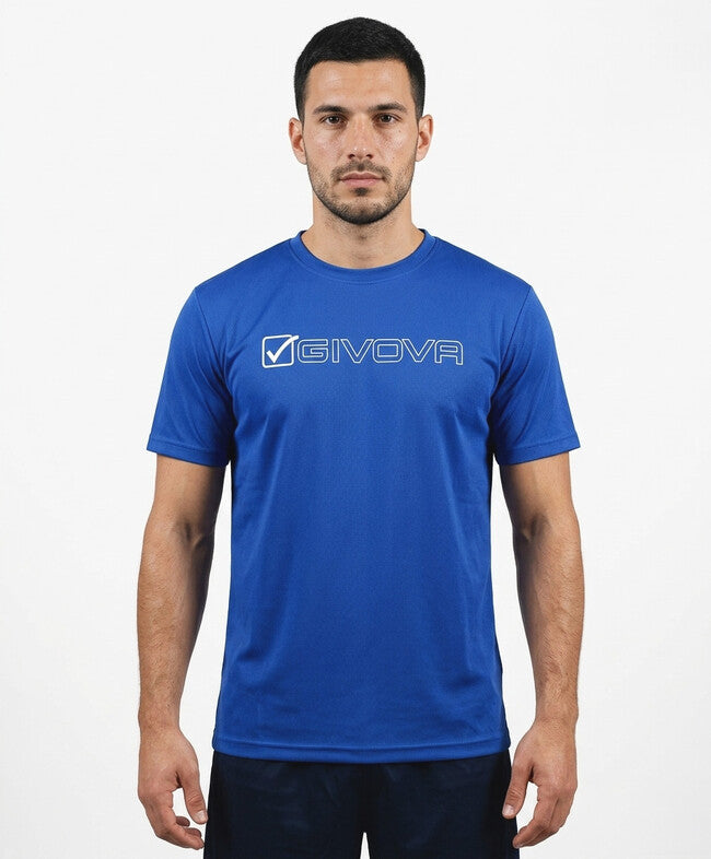 Tričko T-SHIRT COTONE MONDO azúrová modrá-biela