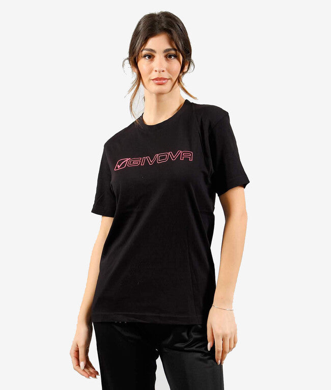 Tričko T-SHIRT COTONE MONDO čierna-fuchsiová