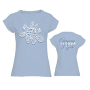 Dámske tričko T-SHIRT LADY FLORAL svetlomodrá