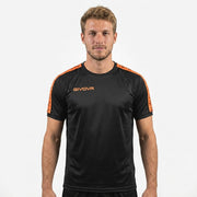 Tričko T-SHIRT POLY BAND fluo oranžová-čierna