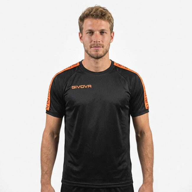 Tričko T-SHIRT POLY BAND fluo oranžová-čierna