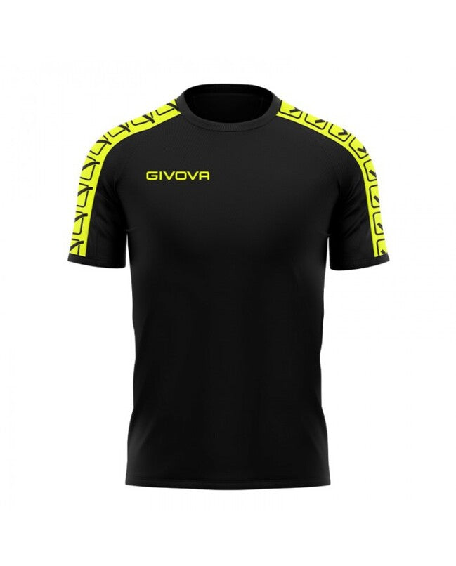 Krátke tričko T-SHIRT POLY BAND fluo žltá-čierna