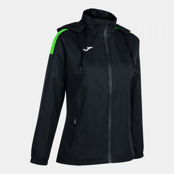 Dámska bunda do dažďa RAINJACKET TRIVOR čierna fluo zelená