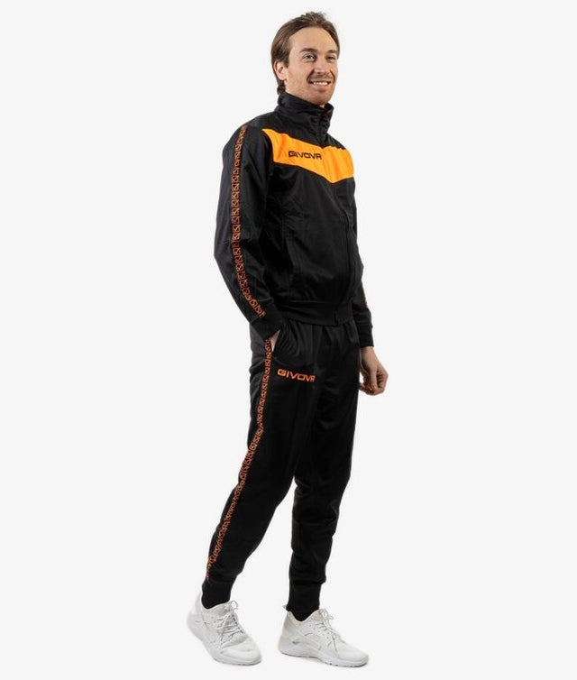 Súprava TUTA BANDA VISA TRIACETATO čierna-fluo oranžová