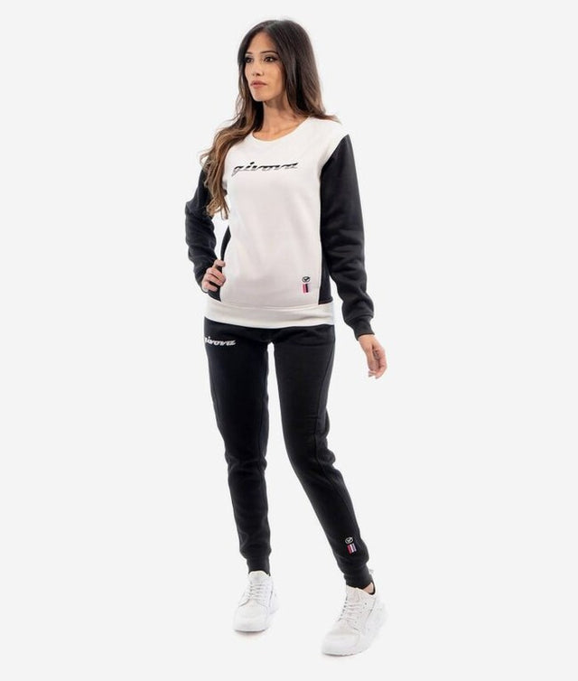 Dámska súprava TUTA DONNA 102 G/COLLO CON TASCHE IN FELPA čierna-biela