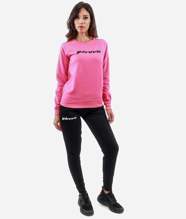 Dámska súprava TUTA DONNA 104 G/COLLO CON PAILLETTES IN FELPA fuchsiová-čierna