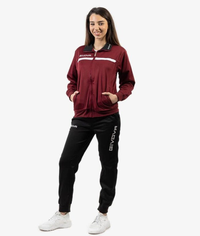 Súprava TUTA GIVOVA ONE FULL ZIP POLARFLEECE granátová-čierna