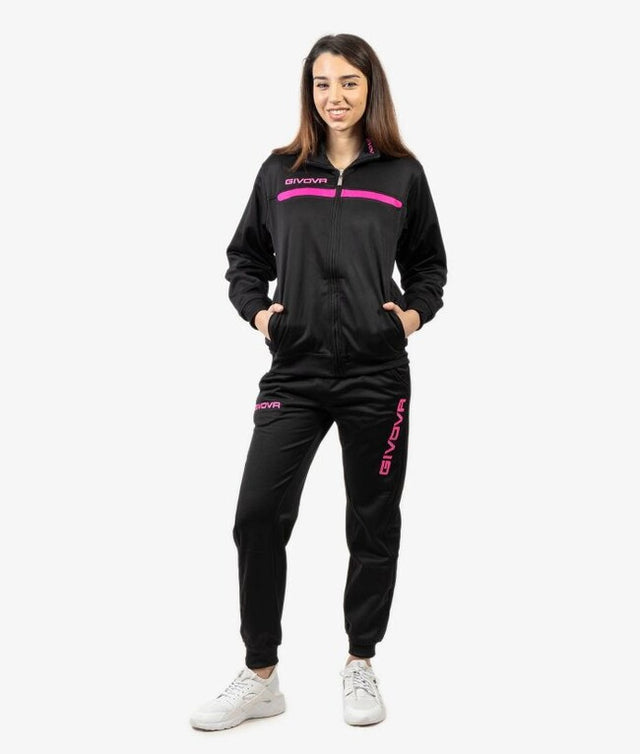 Súprava TUTA GIVOVA ONE FULL ZIP POLARFLEECE čierna-fuchsiová