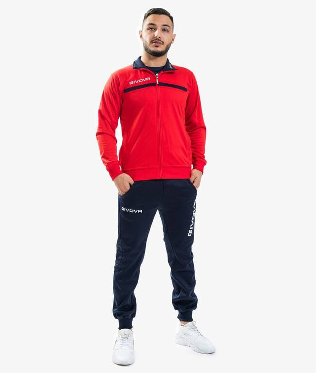 Súprava TUTA GIVOVA ONE FULL ZIP POLARFLEECE červená-modrá
