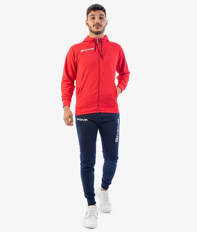 TUTA KING COTONE TERRY (POKER) ROSSO/BLU