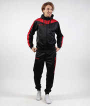 TUTA ROMA CON CAPPUCCIO POLARFLEECE ROSSO/NERO