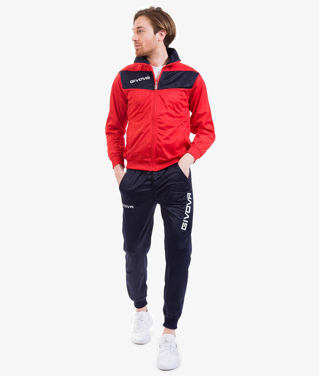 TUTA VISA TRIACETATO ROSSO/BLU