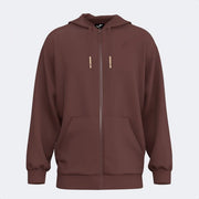 Mikina URBAN AESTHETICS ZIP-UP HOODIE hnedá