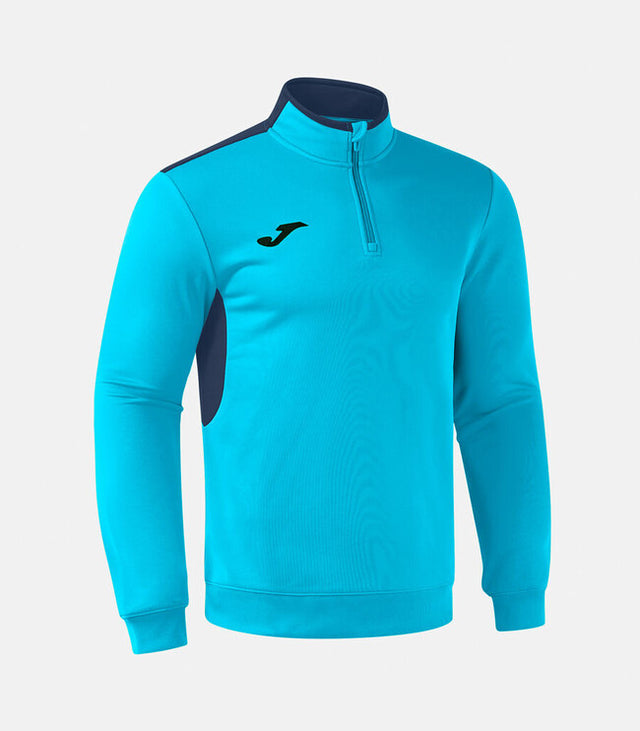 Mikina WINNER IV SWEATSHIRT tmavá námornícka modrá - fluo tyrkysová
